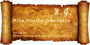 Mihajlovits Gabriella névjegykártya